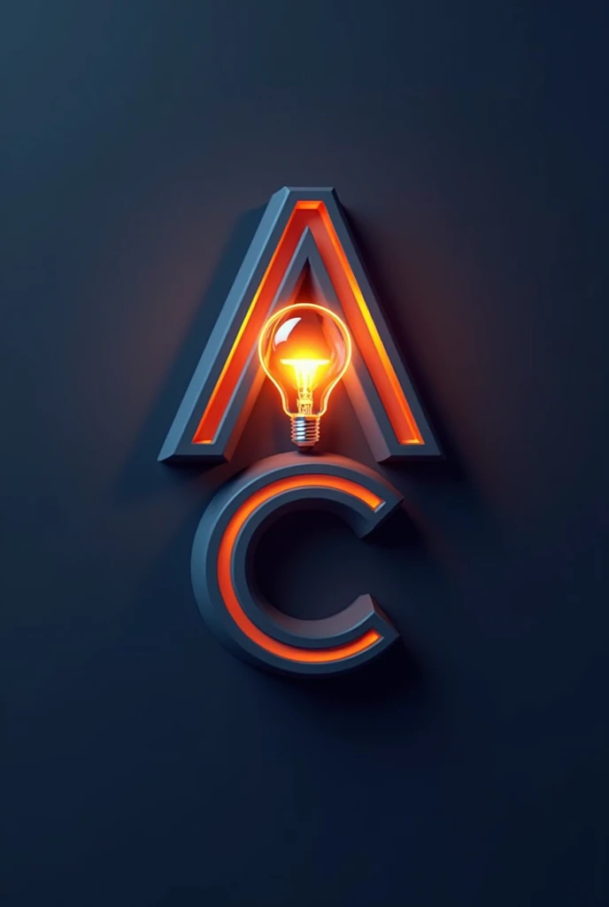Make me a Logo for LinkedIn graphics art , art director, creative, computer, letras A y C con bulb ideea