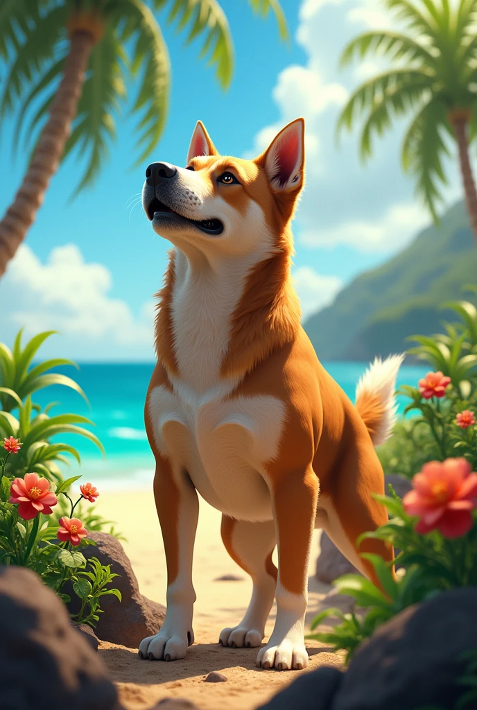 Brave Hawaiian Dog
