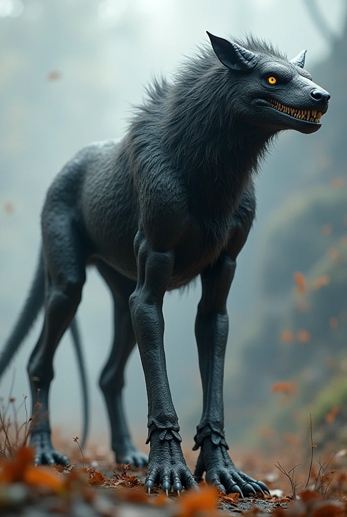 Appearance: The Viltar is an animal with a long, slender body., with a dense, soft coat that ranges from gray to black. He has six legs, each with retractable claws covered in fine hairs that aid in tactile sensation. Your head is small, with a long, narrow snout, and sharp teeth designed to tear flesh.
demeanor: Viltars are agile and highly intelligent hunters.. They hunt in organized groups, using strategies to surround and capture their prey, consisting mainly of smaller animals. They are silent creatures, rarely making sounds, except during communication between the group.
Weight: Around 35 kg.
tamanho: It can reach up to 1,6 meters long, not including the tail.
Habitat: Dense forests and mountains.
