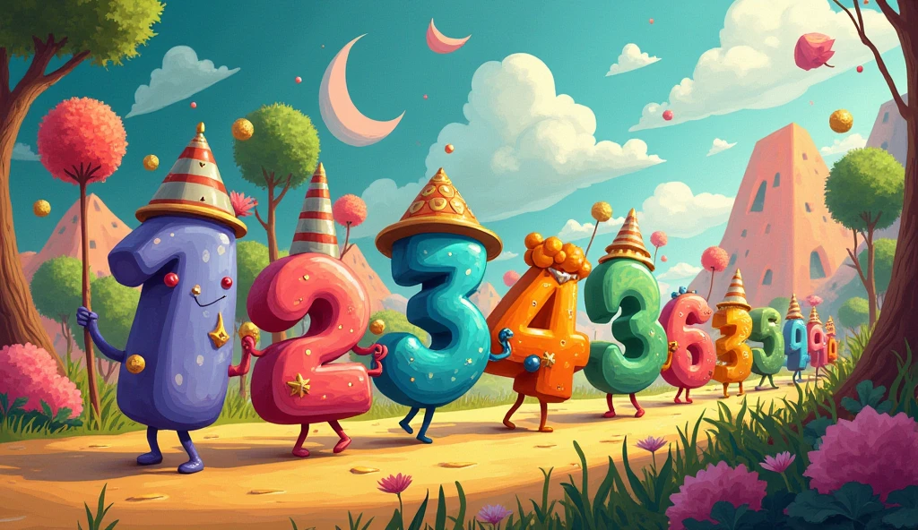 From one to ten, it’s a grand parade,
A counting adventure that we’ve made