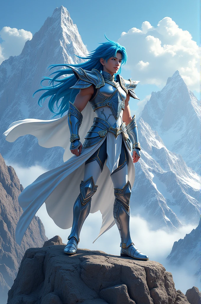 Seiya of Pegasus on a mountain