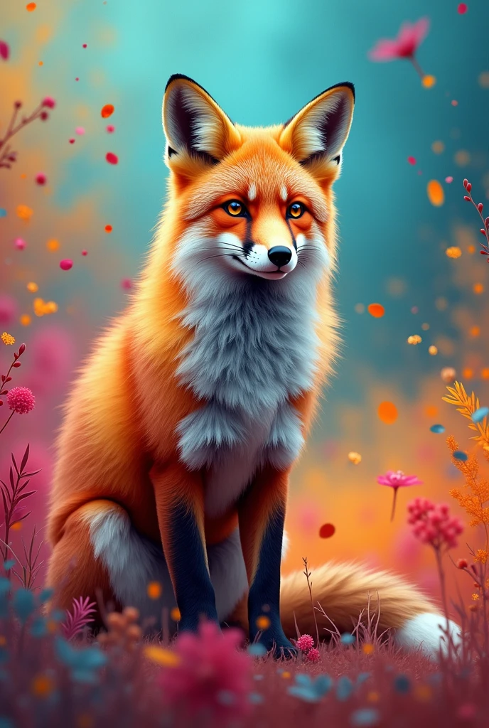 Fox Images of a fox with a colorful background More colorful
