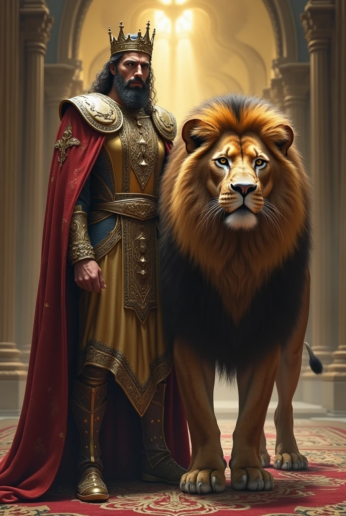 A king together with a strong lion with the phrase avilitz