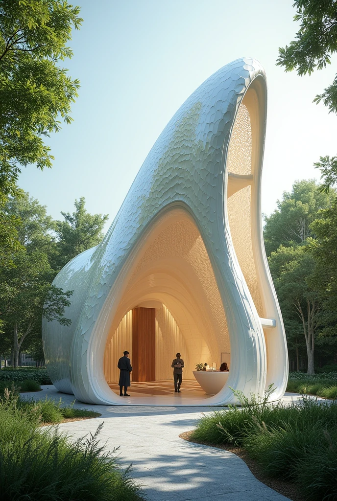 Architectural pavilion that will be used for exhibitions and that will be based on the characteristics of a hummingbird