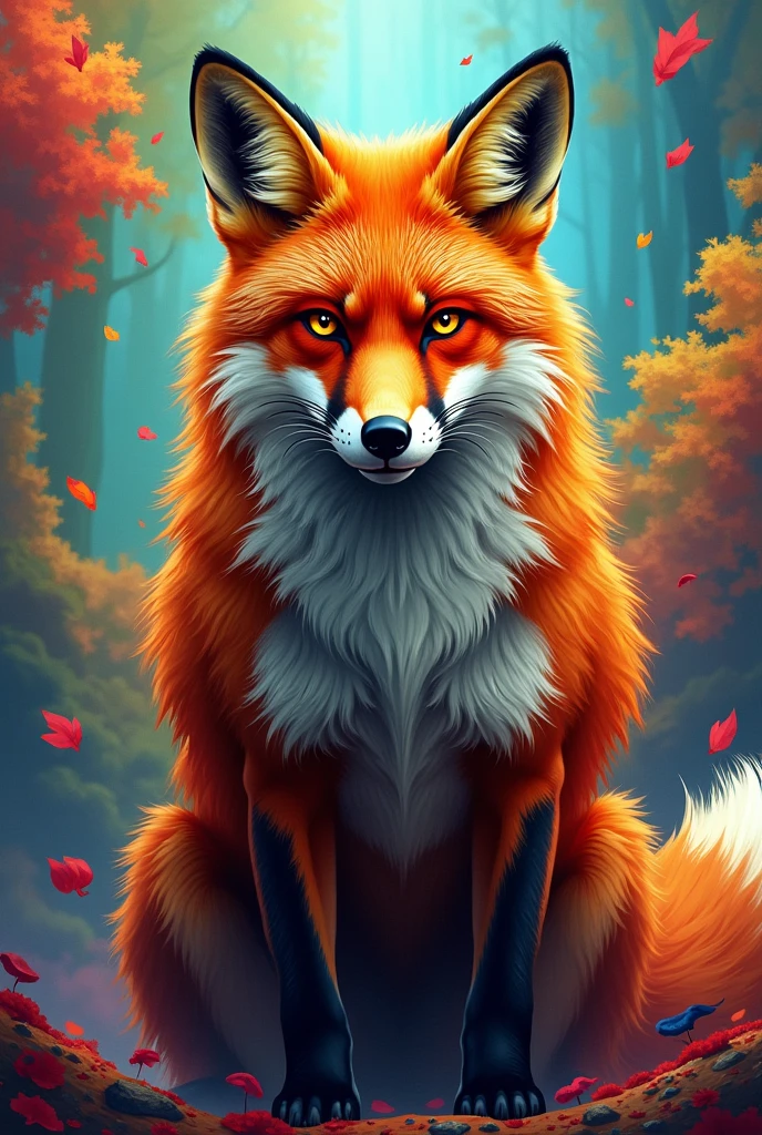 Fox Images of a fox with a colorful background More colorful More masculine