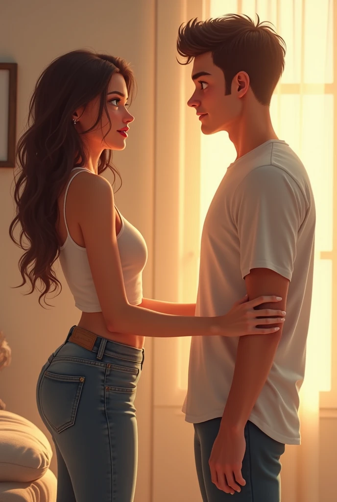 Girl touching a guy's ass from behind