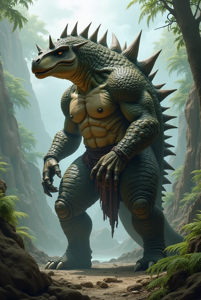 Male humanoid ankylosaurus