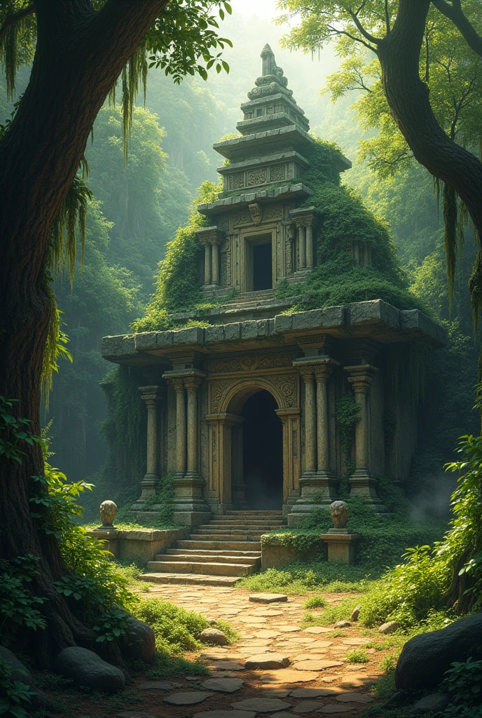 According to the legend, deep within an old, forgotten temple in the forest lies a hidden treasure. 