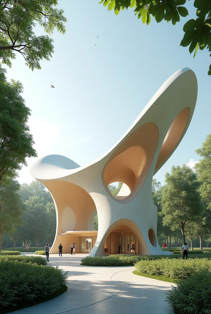 Architectural pavilion that will be used for exhibitions and that will be based on the characteristics of a hummingbird