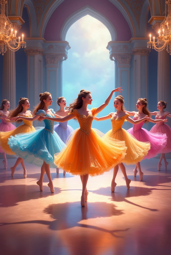 All Disney princesses dancing ballet 
