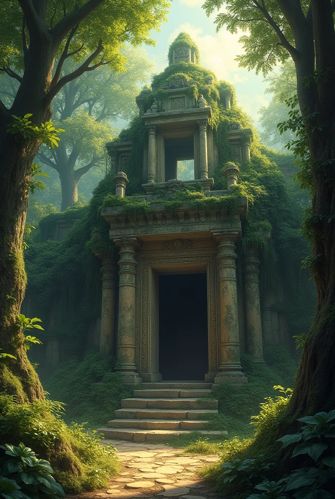 According to the legend, deep within an old, forgotten temple in the forest lies a hidden treasure. 
