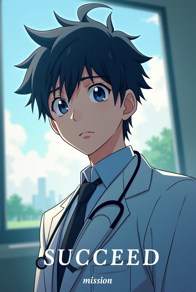 Wall Paper With Motivation For Upcoming Exam. Last Chance To Be A Doctor. At bottom ''Mission MBBS" Should be written No Human Model. Can use Anime model
