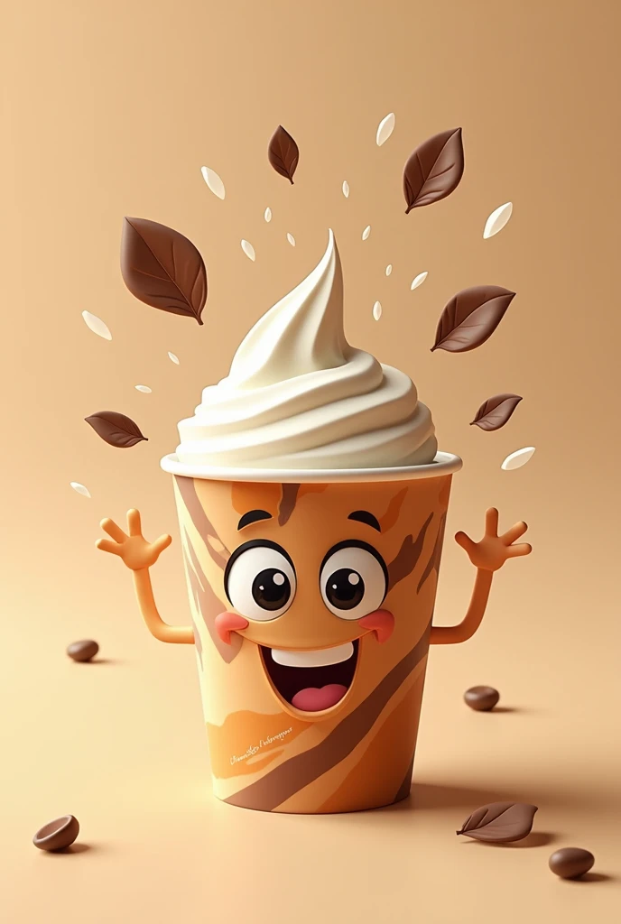 Packaging of an animated coffee yogurt
