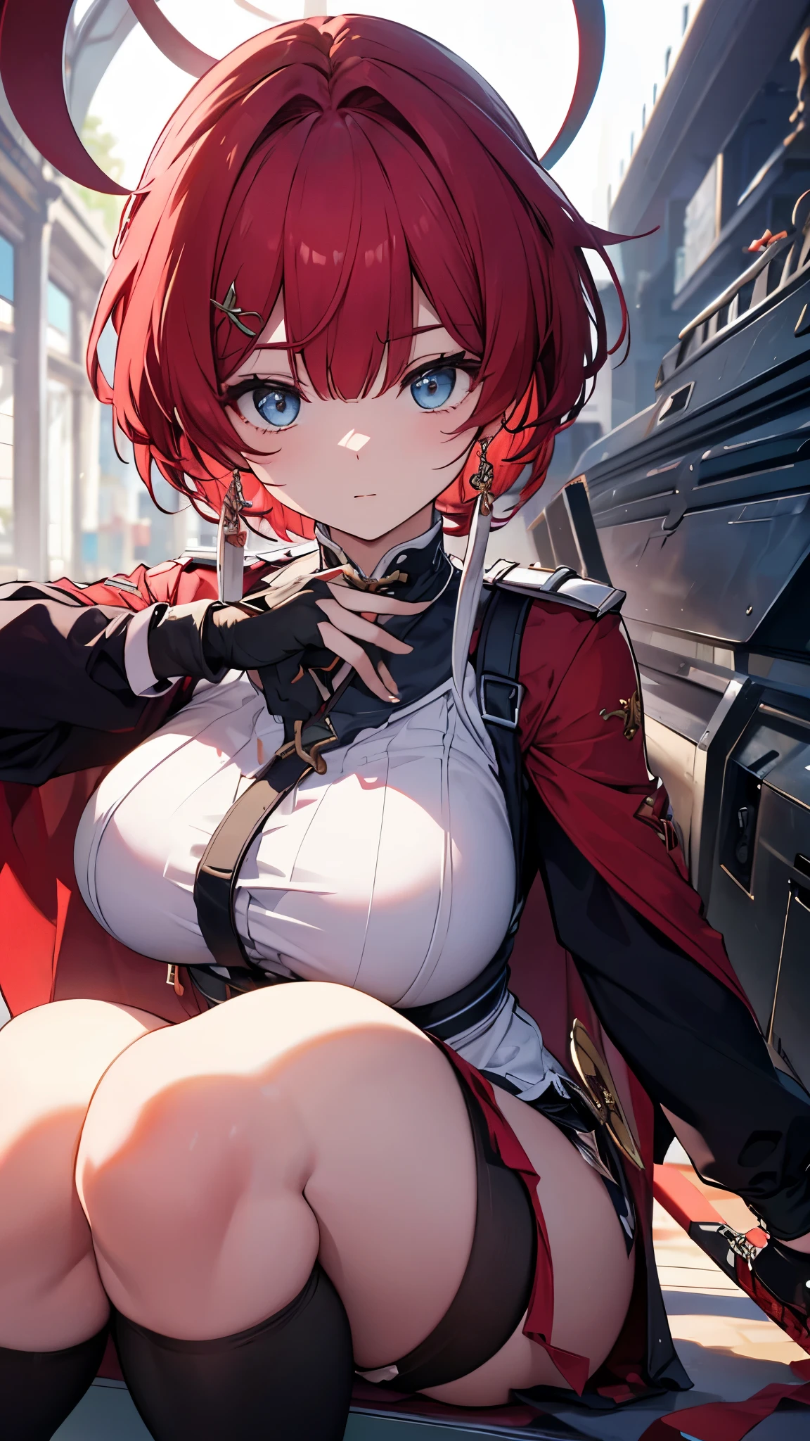 Highest quality、Best image quality、masterpiece、Highest quality, Very detailed,,One person, alone,full_body,Very large_Thighs,直sword,red_sword,Face close-up:0.8,