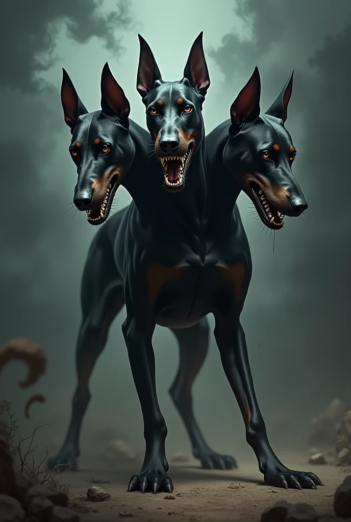 3 headed doberman