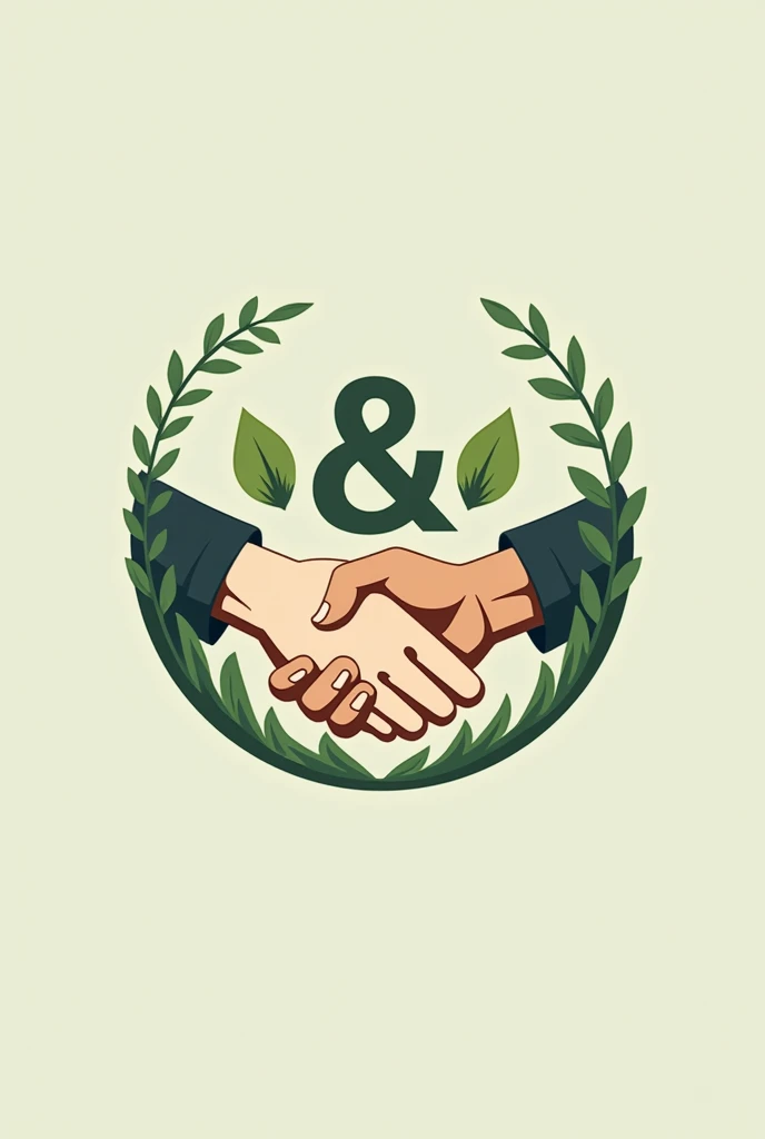 logotype, E & M Support LLC, the firm is doing management and enterprising support, handshake , the nature on the background 

