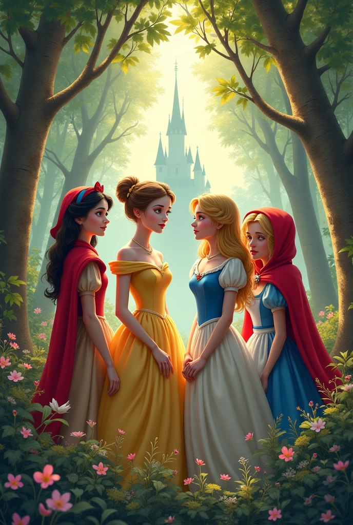 snow white, Sleeping Beauty, little red riding hood, alice