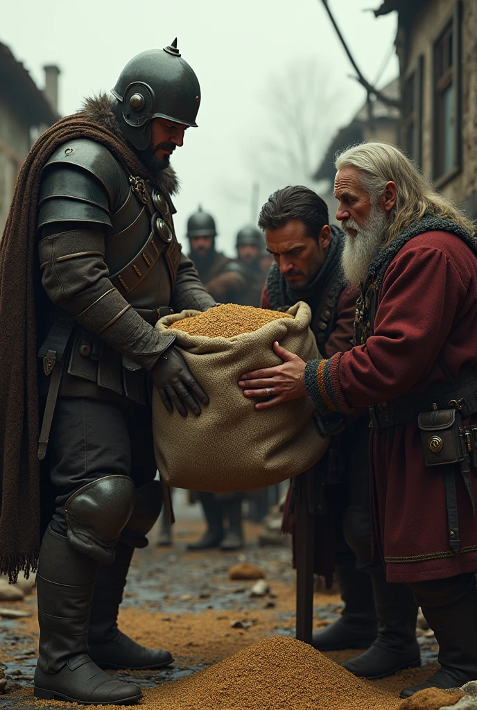 watching Thorvald's soldiers requisition the last remaining sack of grain.