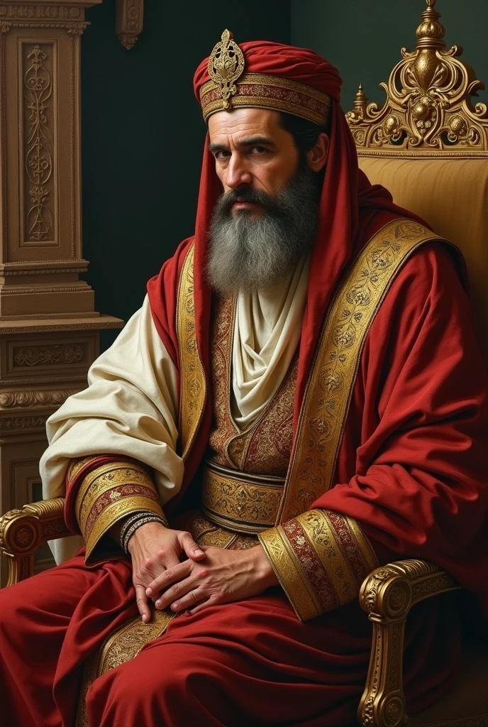 A renaissance style oil painting of an ancient arab caliph
