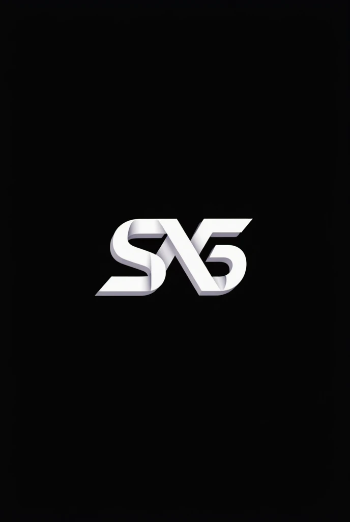 Design a modern and creative logo with the letters 'SA6' in a sharp, angular style. The letters should be intertwined or connected seamlessly, using a pure white color. The background should be solid black, ensuring the white logo stands out prominently. The overall design should be professional, sleek, and suitable for a premium brand.