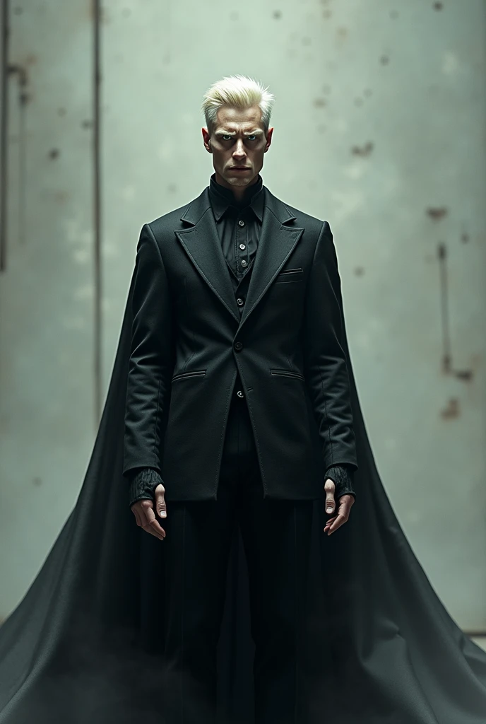 a blonde man, Blue-eyed, Pale skin, with a 2 appearance and an intimidating look