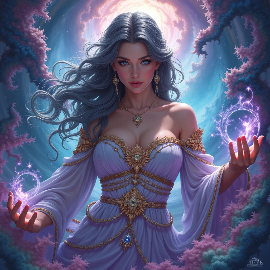 (masterpiece, top quality, best quality, official art, beautiful and aesthetic:1.2), (1girl), extreme detailed,(fractal art:1.3),colorful,highest detailed, sorceress