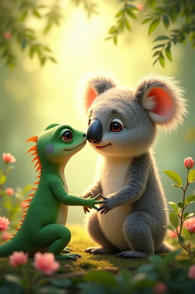 Lézard est amoureux de koala love 