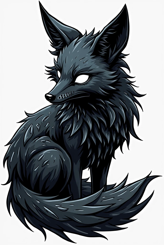 
Create a cyberpunk style design of a black and white fox for t-shirts and with a png background