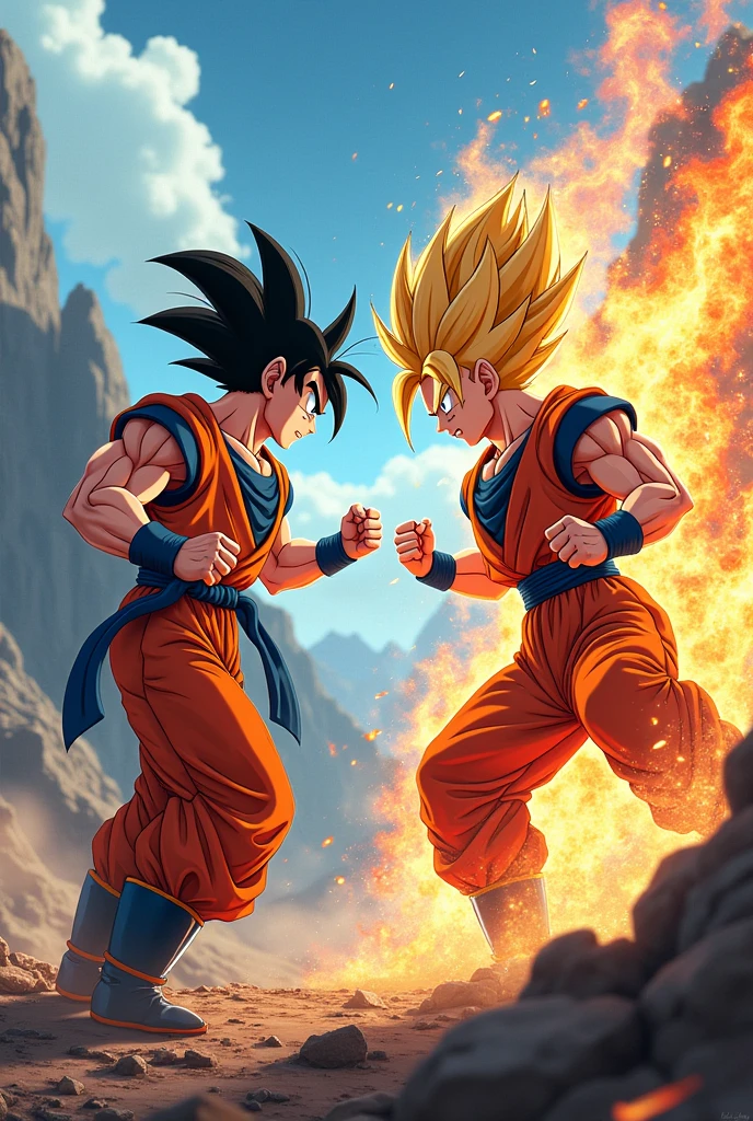 Goku fighting against Vedita  