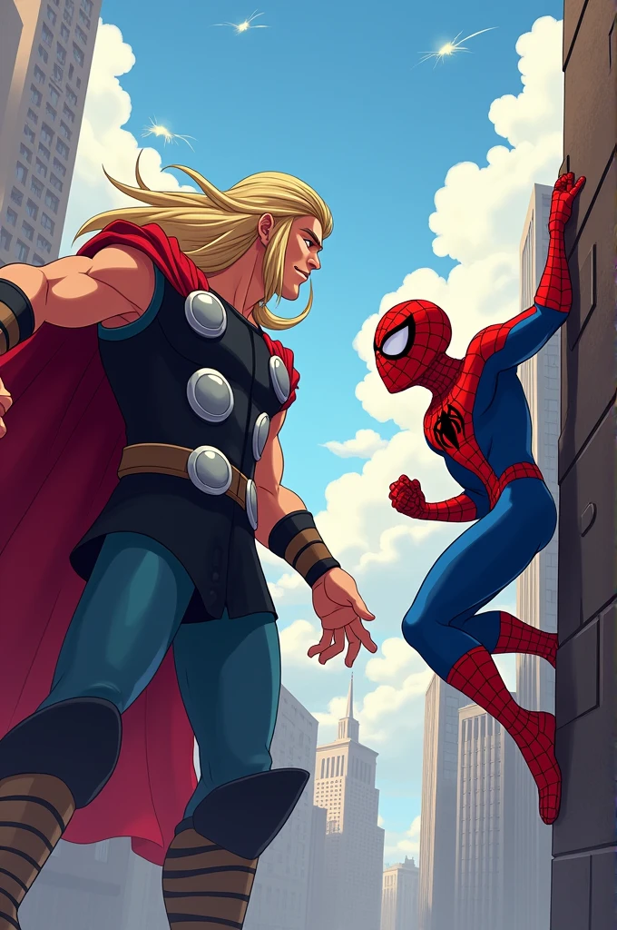 Animated image Thor and Spiderman 