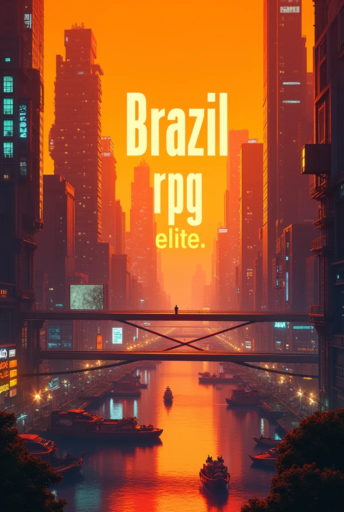 Image of a bright orange city and the beautiful phrase BRAZIL RPG ELITE IN THE MIDDLE 