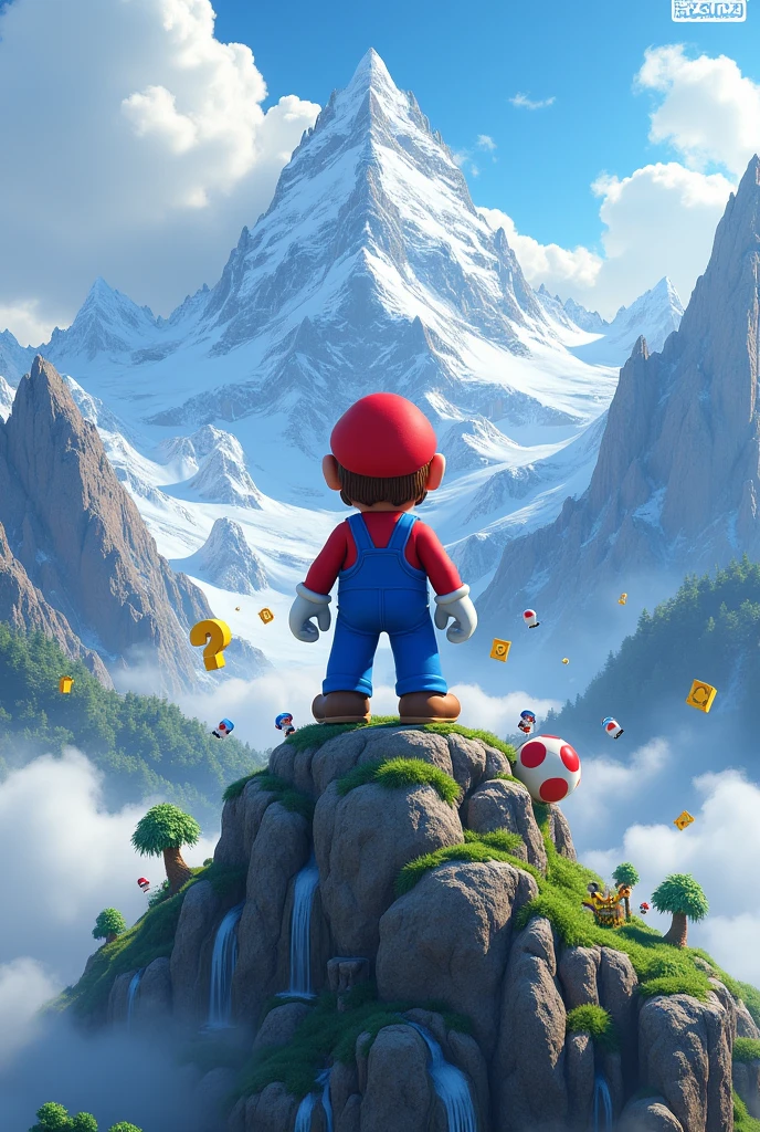 Super mario bror on a mountain 