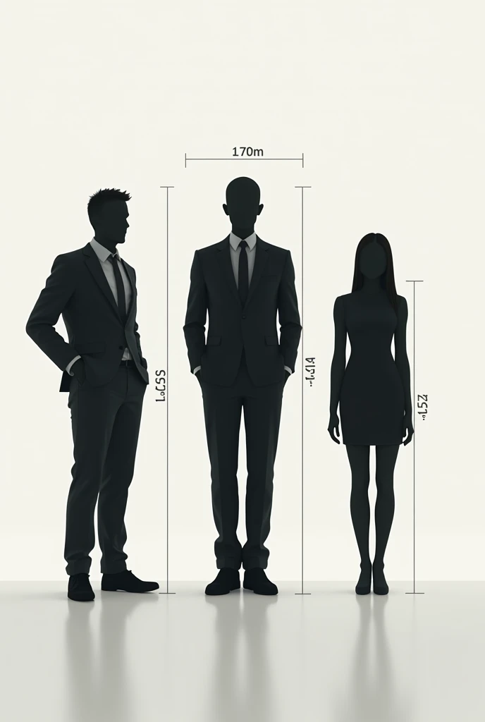 Height comparison of a person,63m and 1,70 and 1,73 exactly