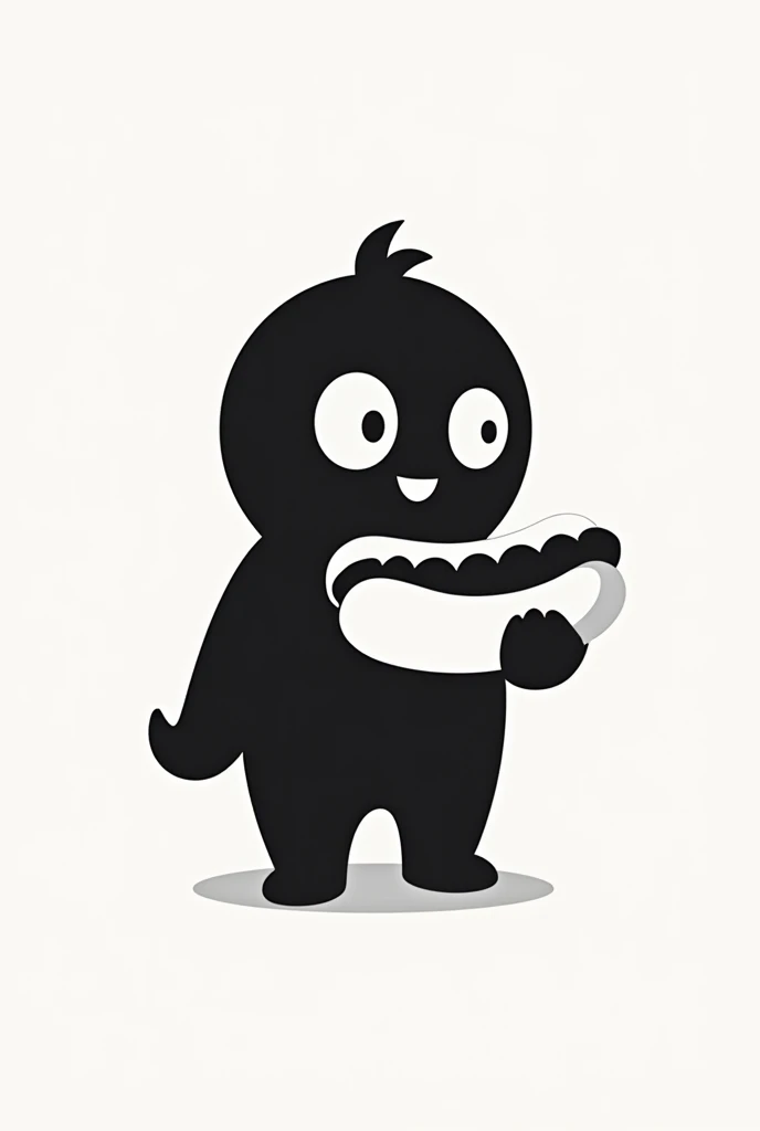 black avatar eating hot dog for logo