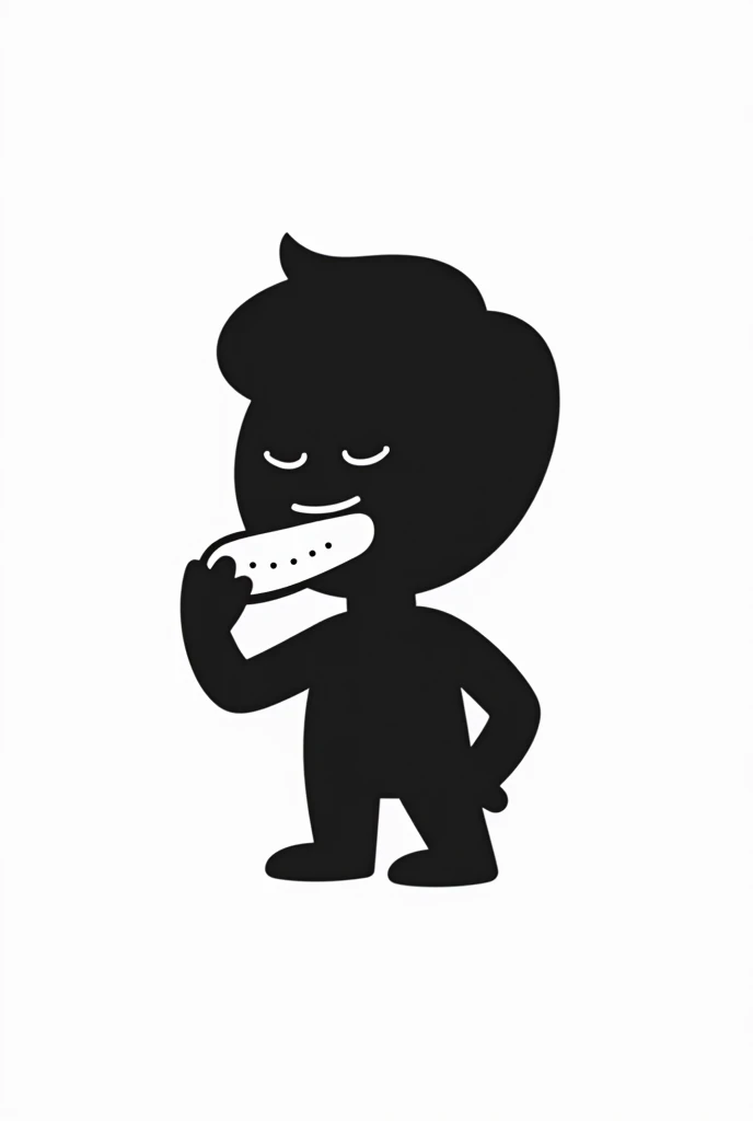 black avatar eating hot dog for logo