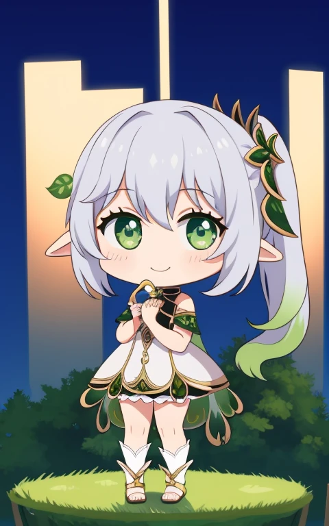 fullcg,Best quality,highest quality, 8k,Soft lighting, Confused, Looking at the audience, alone, smile, Knee socks,Nahida Genshin Impact | Character Lora 1283,((low length:1.5)),((chibi:1.5)),((little child girl)),1girl,difficult,cowboy shot,Beautiful cityscape,(standing:1.6),(Front facing:1.5),(((pretty made costume))),((making a heart with fingers)),(((wink))),