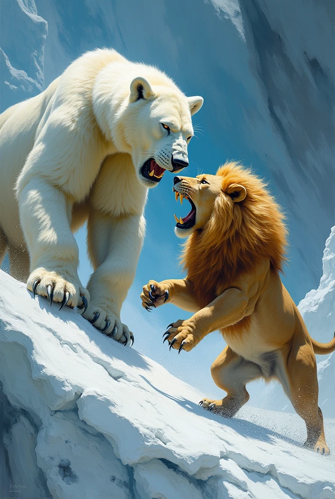 Oso polar vs leon