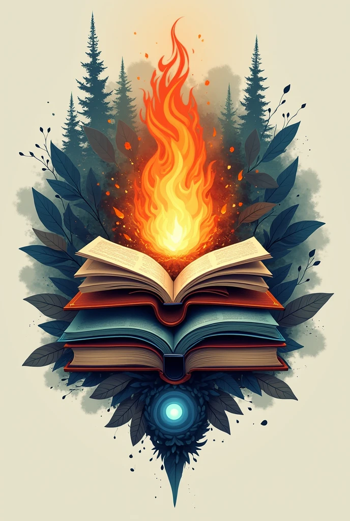 Generated a photo format logo for the acronym Degré de Réflexion, adding books. Memory and fire