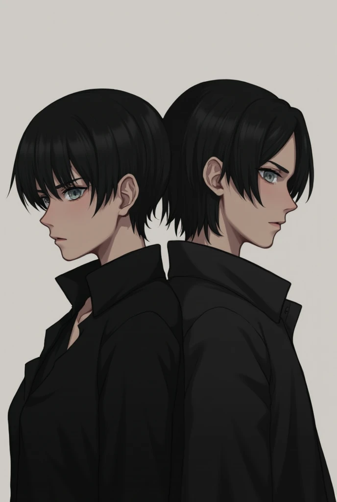 A 2 man , grey eyes , black hair