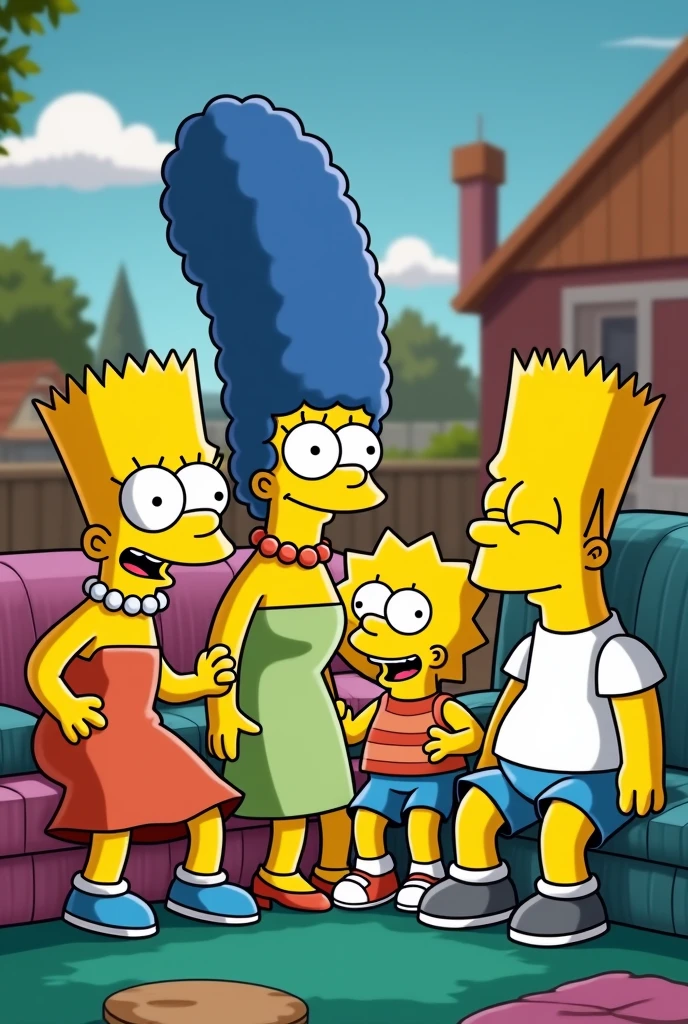 WhatsApp group image for a get-together between cousins using The Simpsons