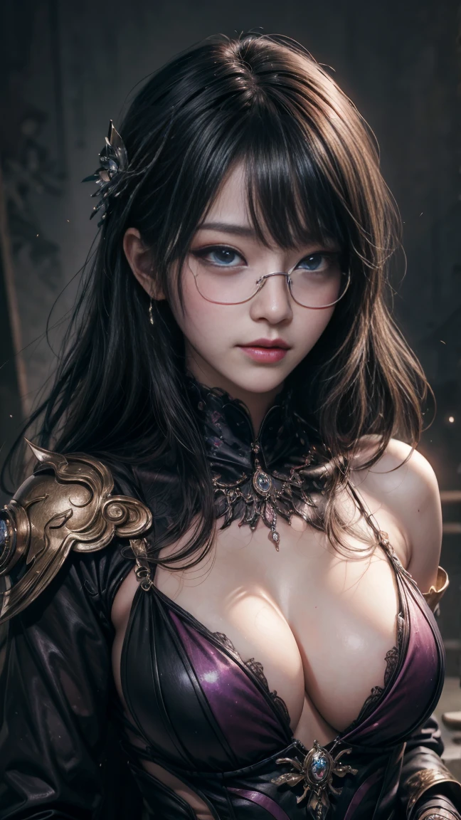 (最高qualityのディテール)、Realistic、8K Ultra HD、High resolution、(One Girl:1.2),(((Glasses、Fatal Beauty,Attractive beauty))) ,(A supple and powerful physique),(Sensual魅力),(Mysterious charm:1.1),(Big Breasts、Captivating silhouette),The 超detailedな、高qualityのテクスチャ、複雑なdetailed、detailed、非常にdetailedなCG、高qualityの影、detailed 美しく繊細な顔、detailed 美しく繊細な目、Written boundary depth、Ray Tracing、20th Generation、Cute K-Pop Girls、(The Face of Ulzan in Korea)、Thin face、(Urzan-6500-v1.1:0.6)、PurerosFace_v1、Glowing Eyes、Perfect body、 Viewer Display、(最高qualityのディテール:1.2)、Realistic、8K Ultra HD、High resolution、Woman close up, realistic girl rendering, 8k artistic german bokeh, Enchanting girl, Real Girls, Gurwitz, Gurwitz-style artwork, Girl Roleplay, Realistic 3D style, cgstation Popular Topics,, 8K Portrait Rendering,(truth,truth:1.4),(Sparkling eyes girl:1.2)、Best image quality, 最高quality, Realistic, 超detailedな, Realistic, 4K 8K Ultra HD Full Color RAW Photos, Fujifilm(Medium format), Hasselblad, Carl Zeiss, Incredible dynamic range photography(utility_art:Smooth-768:1.1),High resolution, High pixel count, 明確なdetailed, Clear images, natureな色再現, Noise Reduction, High fidelity, quality, Software Improvements, Upscaling, Optimized Algorithms, Professional-level retouching, lipstick, eyeliner, eye shadow, Beautiful Eyes,Sensual, Iridescent, Shiny, Fantasy, Provocative, Rotten Flesh and Stitches, Monstrous, Horror, Scared, 気味のevilい, 吸Blood鬼, Blood, Elvira Mistress of the Dark, Exposed large breasts, Oily skin , Graves, Blood, Spread your legs、Noir painting of a beautiful young witch,dark purple lips, evil, evil女, smile, Black Prom Dress, She is coming to you, close, Bright Blue Eyes, Surrounded by swirling pink smoke, Genuine, Attention to detail, Esoteric arachnids lady, Spider Queen, Esoteric arachnids, Combat Stance, ( The body is made with liquid metallic paints in metallic mauve and metallic black.......、It beautifully depicts the female form.......。), length, Sharp Fangs, nature, ((Complex metallic colors in the foreground)), (( Fluid Mechanics, The most beautiful smooth scale face makeup, Smirking expression)) - 黒ずんだBlood, Onyxia、