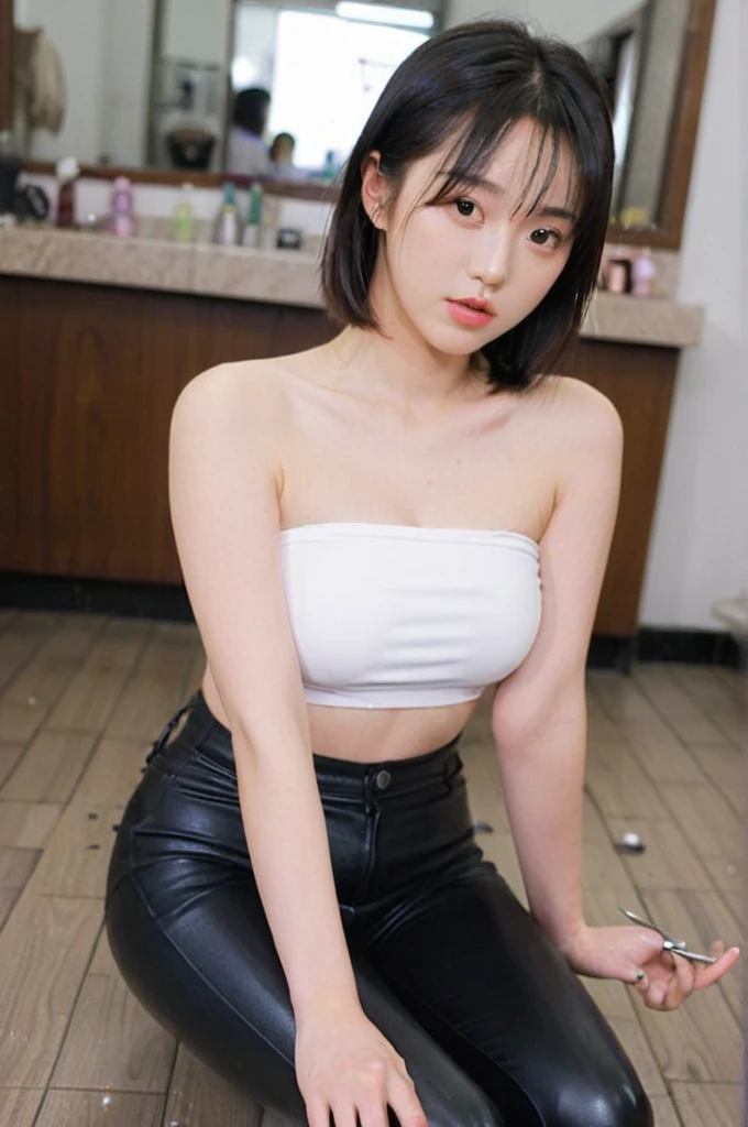 (((Beautiful girl small breasts))), Portrait ung Woman ,sf, smile、Cute face,Long eyelashes,Complex background punk, , Futuristic, Post-apocalyptic, dark, 薄dark光, ((masterpiece, Highest quality, )),(((Nipples exposed through the gap in her clothes))),,(((Small nipples))),(((Small areola))),(((Nipple details))),The neon-lit streets of a cyberpunk metropolis, Ignoring the boundaries between reality and technology、Sweaty