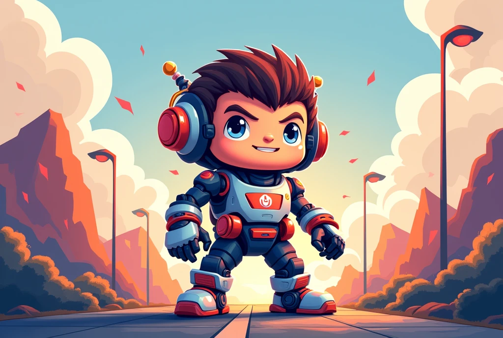 Illustrate a unique and charismatic character that serves as the visual representation of a brand. The character should have an eye-catching design with distinct features and a vibrant color scheme that aligns with the brand's identity. Include details that highlight the brand's key attributes, such as innovative tools for a tech company or creative elements for a design agency. The character should be adaptable for various uses, including logo integration, social media presence, and marketing campaigns.
