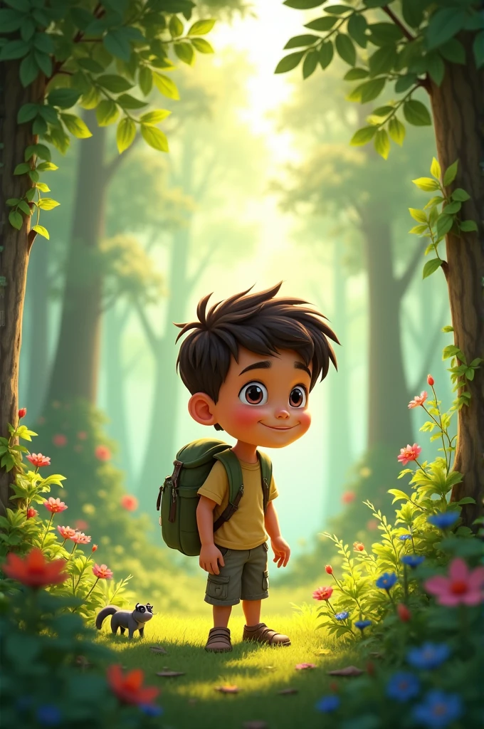 A smart boy with Nature place