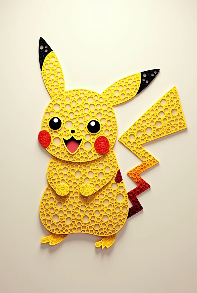  A pikachu filigree made of circles easy to make