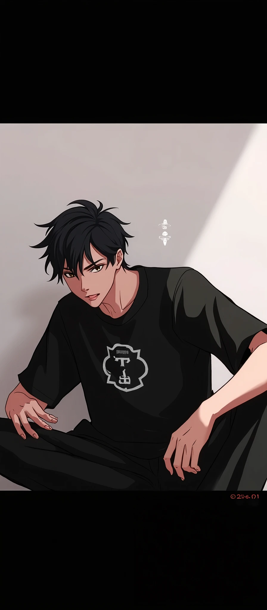 ung man with black hair anime animation 