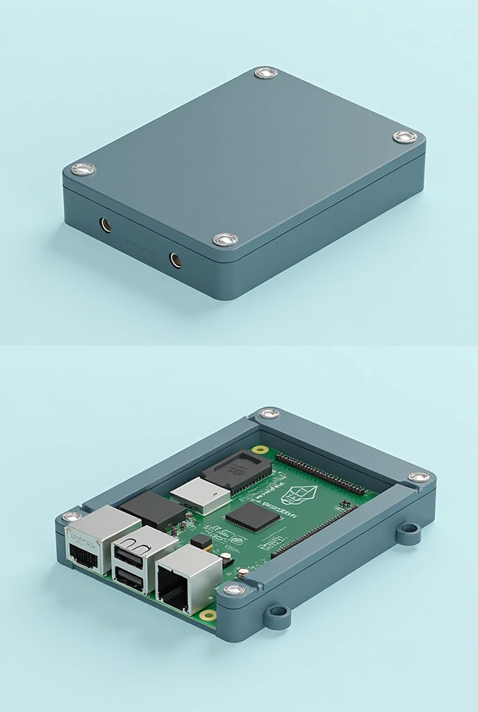Make me a box that protects a raspberry pi and other components. The box should be small and can be submerged under water. 
