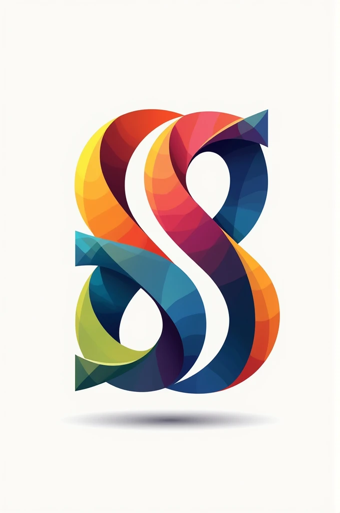 letter logo that says idrussandi with modern abstract aesthetic letter patterns and various colors