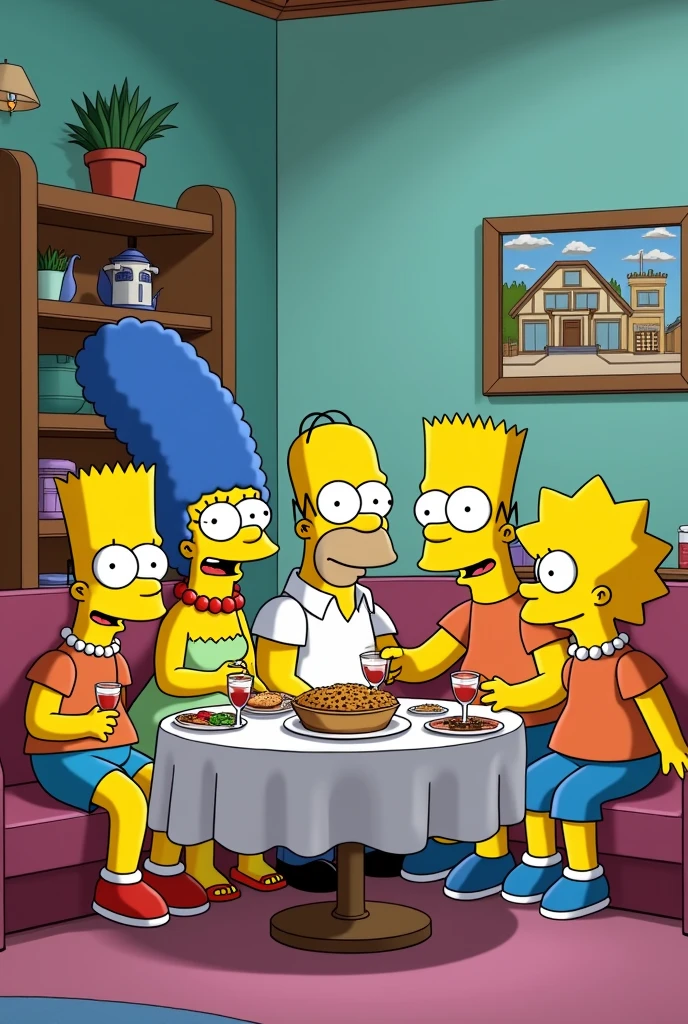 WhatsApp group image for a get-together between cousins using The Simpsons