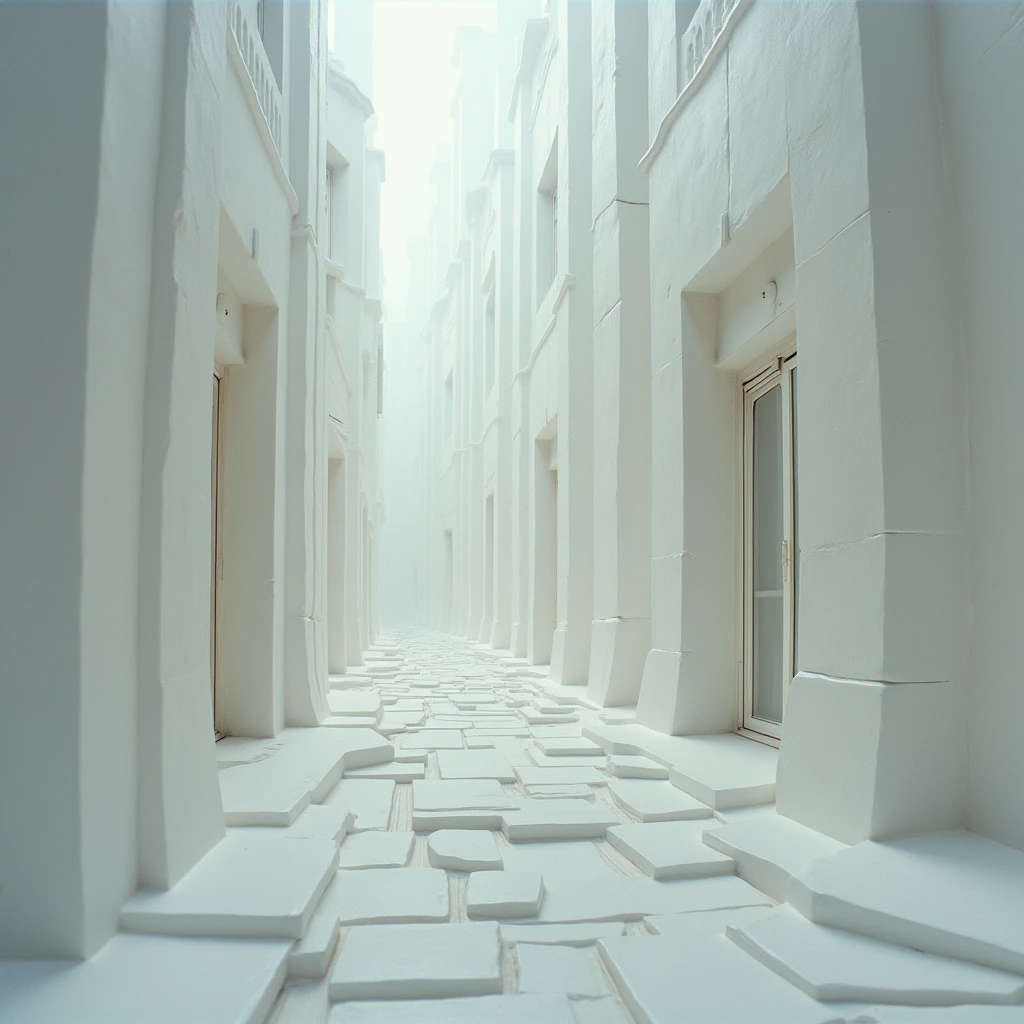 plain white,no distractions,close-up shot,eye-level angle,frontal perspective,in a cyberpunk city,Earth Tone color palette,cinematic lighting Foam carving art by Donato Giancola